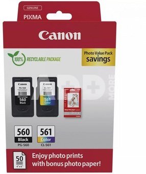 Canon PG-560/CL-561 Ink Cartridge + Photo Paper Value Pack