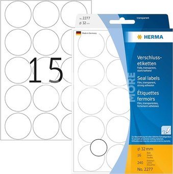 Herma Seal Labels transparent 32 16 Sheets 111x170 240 pcs. 2277