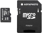 AgfaPhoto Mobile High Speed 64GB MicroSDXC Class 10 + Adapteris