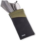 Carson Neoprene Spectacles bag with microfibre cloth - Black/Olive