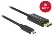 Delock USB-C cable -> DisplayPort M/M 2m (DP alternative mode) 4K 60Hz black