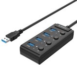 Orico USB 3.0. Hub with switches, 5x USB (black)