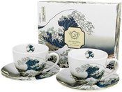 Puodeliai porcelianiniai 2 vnt. Banga HOKUSAI 280 ml 5902693932307