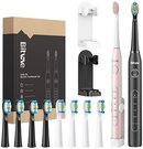 Sonic toothbrushes with tips set and 2 toothbrush holders Bitvae D2+D2 (pink and black)