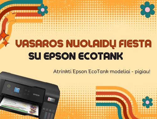Atrinkti Epson EcoTank modeliai - pigiau!